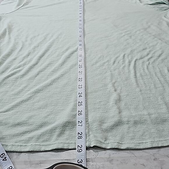 Womens Sz 18/20 Mint Green Pearls Stars Sequins Blessed Decorative V-Neck Top - Picture 9 of 12